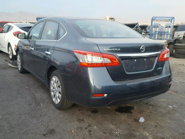 3N1AB7APXEY221639 - 2014 NISSAN SENTRA S BLUE photo 3