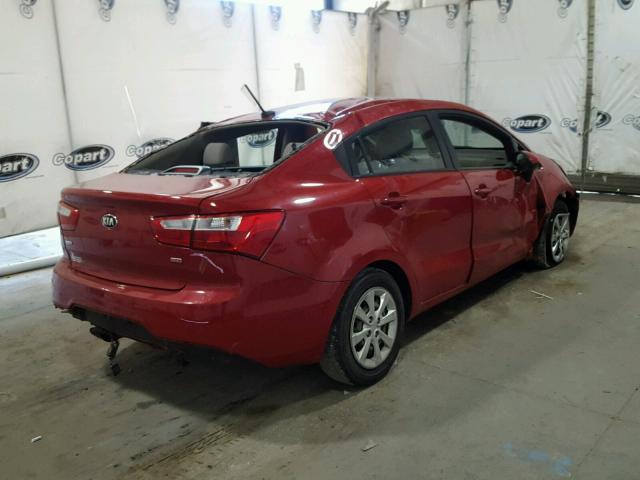 KNADM4A36E6387662 - 2014 KIA RIO LX RED photo 4