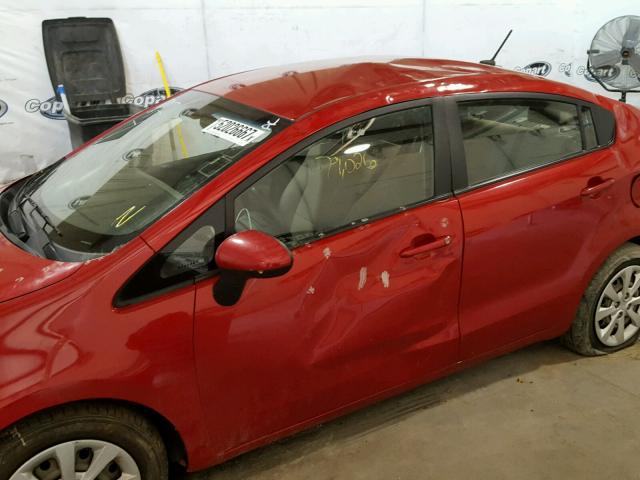 KNADM4A36E6387662 - 2014 KIA RIO LX RED photo 9