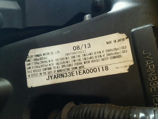 JYARN33E1EA000118 - 2014 YAMAHA FZ09 BLACK photo 10