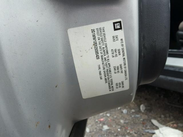 2G1WW12EX29385429 - 2002 CHEVROLET MONTE CARL ვერცხლისფერი ფოტო 10