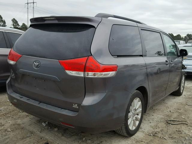 5TDJK3DC5BS001567 - 2011 TOYOTA SIENNA LE GRAY photo 4