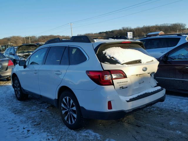 4S4BSBLC3F3231658 - 2015 SUBARU OUTBACK 2. WHITE photo 3