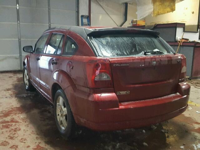 1B3HB48B17D258770 - 2007 DODGE CALIBER SX MAROON photo 3