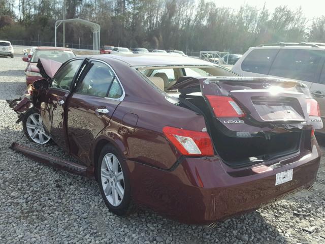 JTHBJ46G782200275 - 2008 LEXUS ES 350 BURGUNDY photo 3