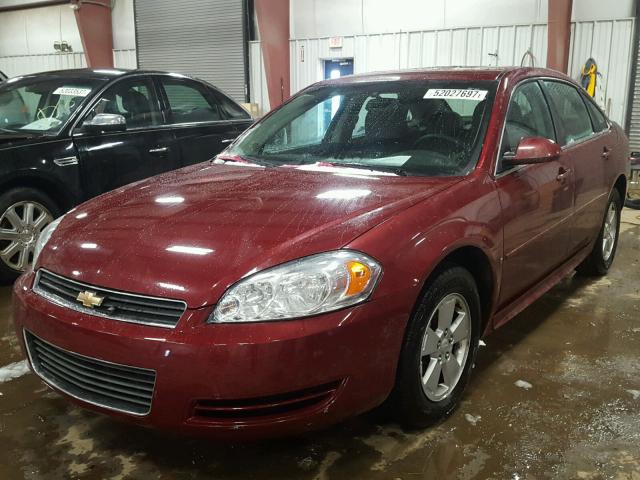 2G1WT57K691132874 - 2009 CHEVROLET IMPALA 1LT RED photo 2