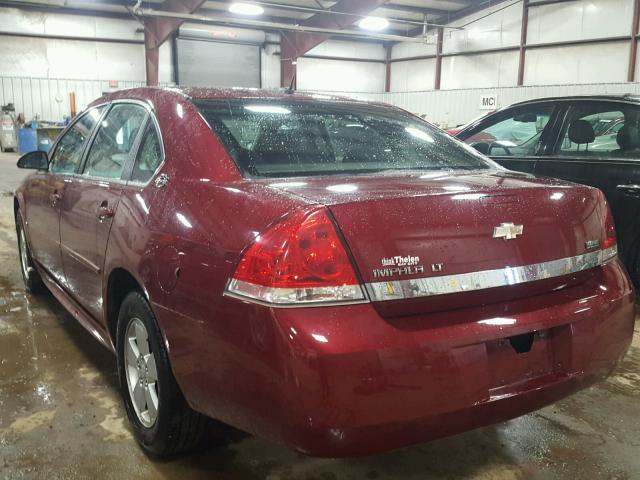 2G1WT57K691132874 - 2009 CHEVROLET IMPALA 1LT RED photo 3