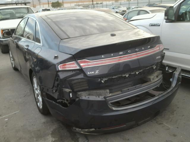 3LN6L2LU8DR827340 - 2013 LINCOLN MKZ HYBRID BLUE photo 3