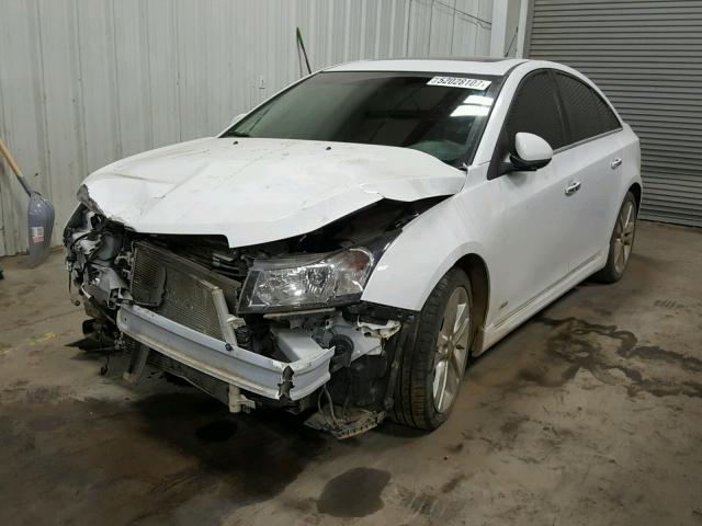 1G1PG5SBXE7268499 - 2014 CHEVROLET CRUZE LTZ WHITE photo 2