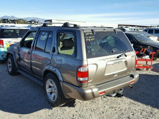 JN8DR09X22W653666 - 2002 NISSAN PATHFINDER GOLD photo 3