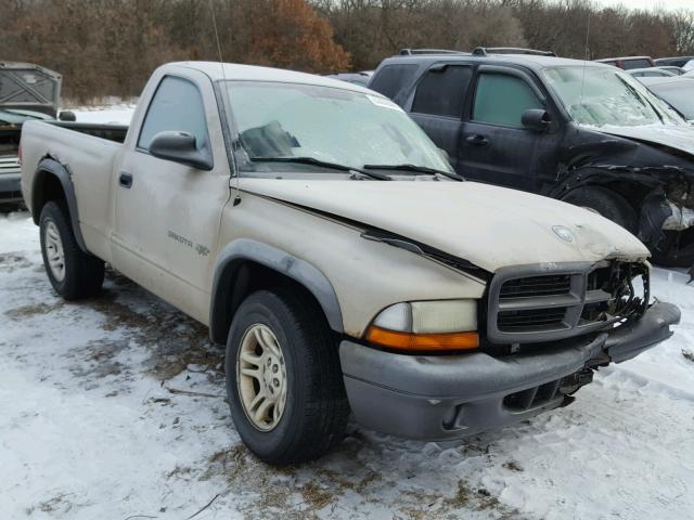 1B7FL16X82S664257 - 2002 DODGE DAKOTA BAS GOLD photo 1