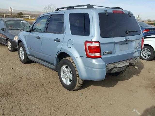 1FMCU49369KA85445 - 2009 FORD ESCAPE HYB BLUE photo 3