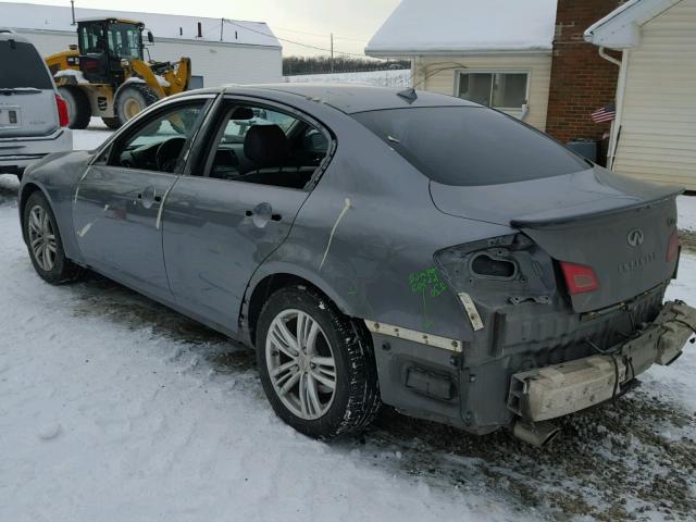 JN1CV6AR2AM450017 - 2010 INFINITI G37 GRAY photo 3