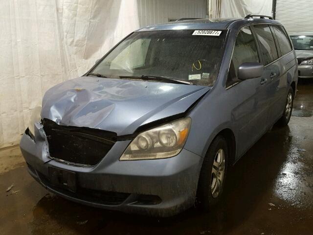 5FNRL38746B029979 - 2006 HONDA ODYSSEY EX BLUE photo 2