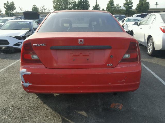 1HGEM21732L035295 - 2002 HONDA CIVIC HX RED photo 10