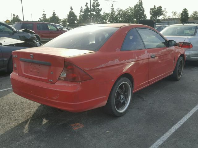 1HGEM21732L035295 - 2002 HONDA CIVIC HX RED photo 4