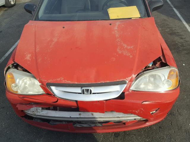 1HGEM21732L035295 - 2002 HONDA CIVIC HX RED photo 9