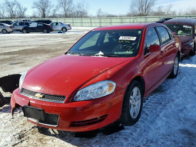 2G1WB5E3XD1162581 - 2013 CHEVROLET IMPALA LT RED photo 2