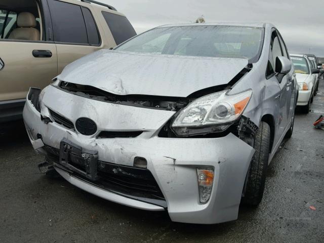 JTDKN3DU3C5430928 - 2012 TOYOTA PRIUS SILVER photo 2