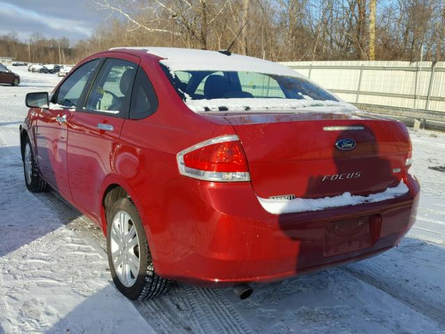 1FAHP3HN9BW119414 - 2011 FORD FOCUS SEL RED photo 3