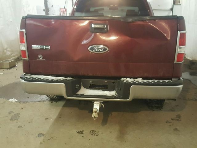 1FTRX14W25NA26696 - 2005 FORD F150 RED photo 9