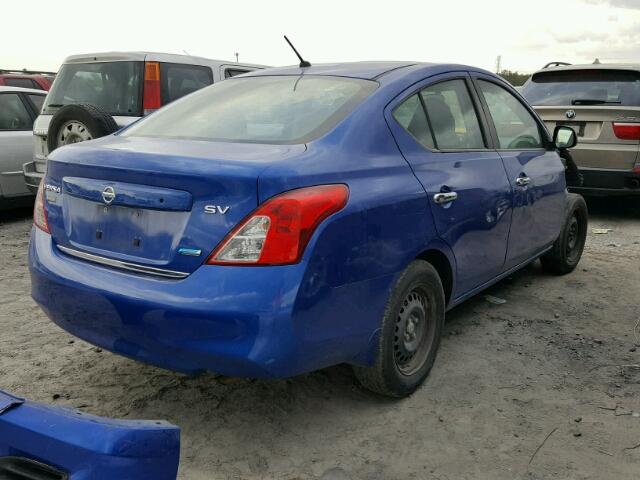 3N1CN7AP4CL919304 - 2012 NISSAN VERSA S BLUE photo 4