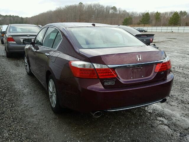 1HGCR3F80EA011651 - 2014 HONDA ACCORD EXL MAROON photo 3