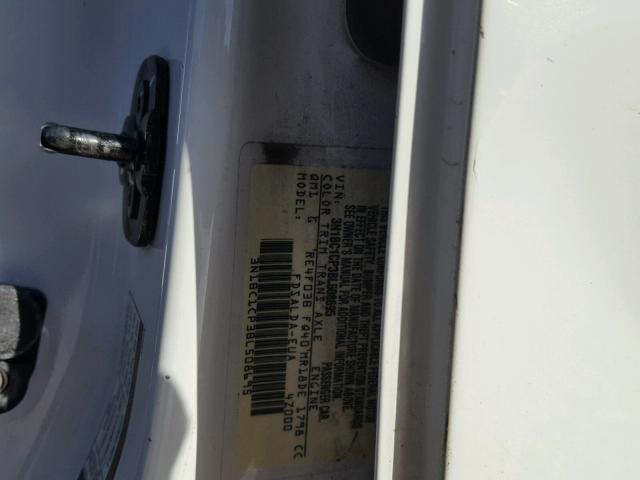 3N1BC1CP3BL508695 - 2011 NISSAN VERSA S WHITE photo 10