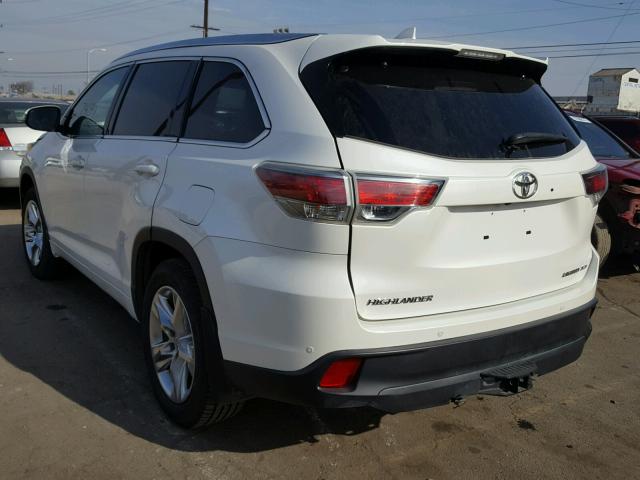 5TDDKRFH8FS126576 - 2015 TOYOTA HIGHLANDER WHITE photo 3