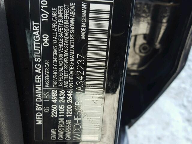 WDDHF5GB6BA342237 - 2011 MERCEDES-BENZ E 350 BLACK photo 10