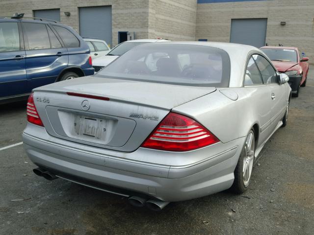 WDBPJ74J13A035523 - 2003 MERCEDES-BENZ CL 55 AMG SILVER photo 4