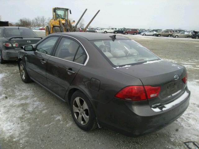 KNAGE228595310091 - 2009 KIA OPTIMA LX BROWN photo 3