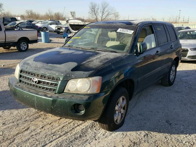 JTEGF21A320048039 - 2002 TOYOTA HIGHLANDER GREEN photo 2