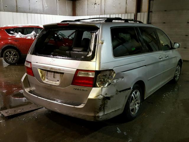 5FNRL38775B059668 - 2005 HONDA ODYSSEY EX SILVER photo 4