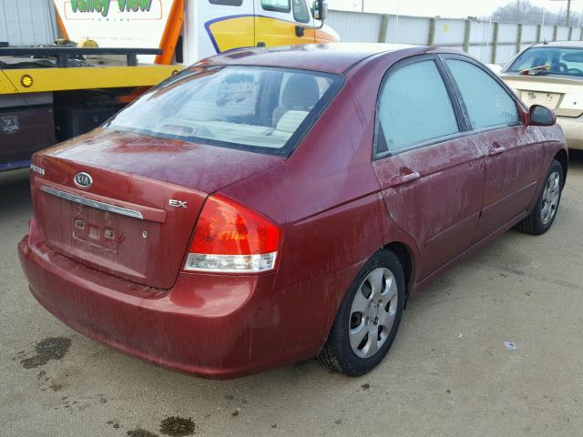 KNAFE121575438854 - 2007 KIA SPECTRA EX RED photo 4