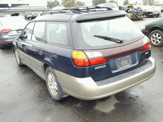 4S3BH665527615144 - 2002 SUBARU LEGACY OUT BLUE photo 3