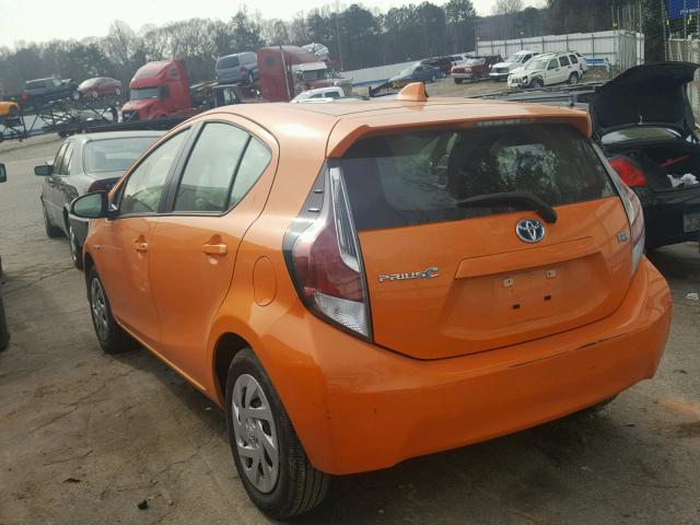 JTDKDTB39G1138338 - 2016 TOYOTA PRIUS C ORANGE photo 3