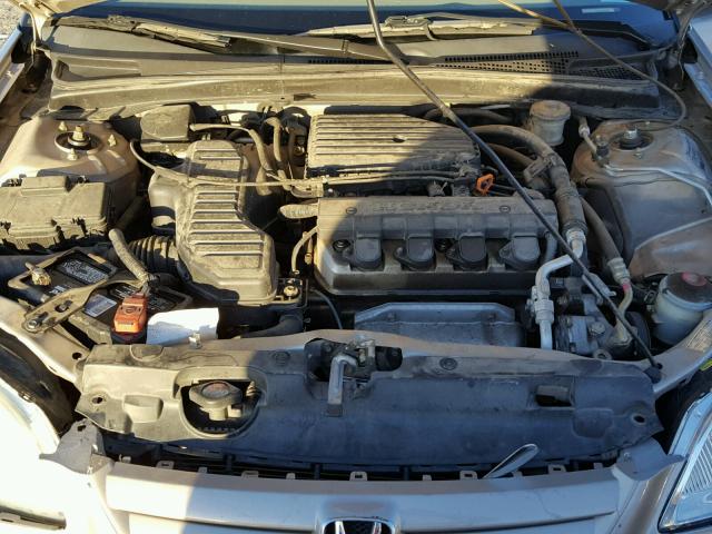 1HGES16552L021387 - 2002 HONDA CIVIC LX GOLD photo 7