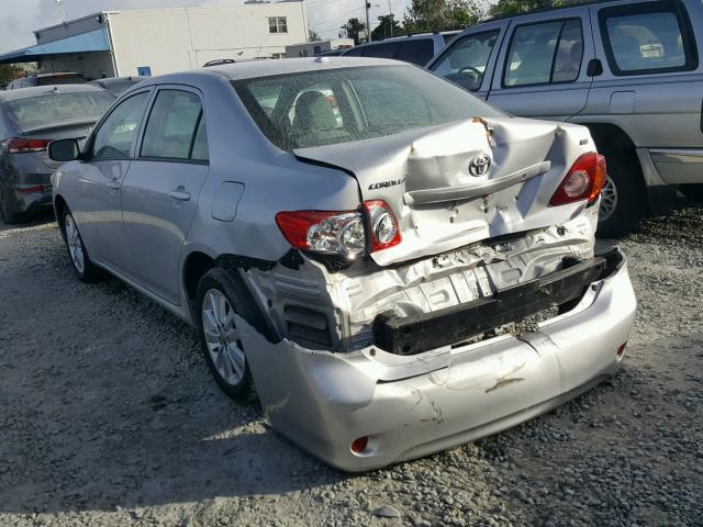 2T1BU4EE5AC415122 - 2010 TOYOTA COROLLA BA SILVER photo 3