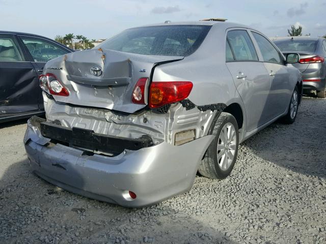 2T1BU4EE5AC415122 - 2010 TOYOTA COROLLA BA SILVER photo 4