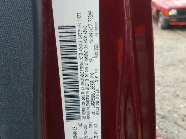 1J4GA59107L186338 - 2007 JEEP WRANGLER S RED photo 10