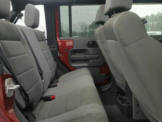 1J4GA59107L186338 - 2007 JEEP WRANGLER S RED photo 6