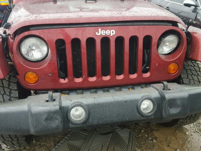 1J4GA59107L186338 - 2007 JEEP WRANGLER S RED photo 9