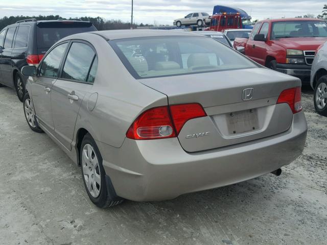 1HGFA16546L032152 - 2006 HONDA CIVIC LX TAN photo 3