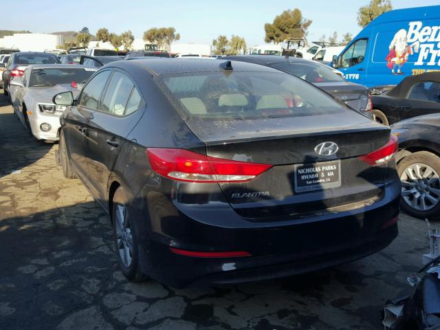 5NPD84LF7HH037658 - 2017 HYUNDAI ELANTRA SE BLACK photo 3