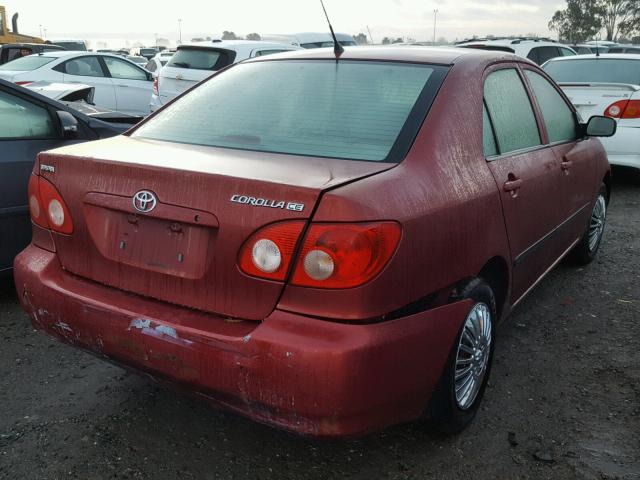 1NXBR32E95Z485842 - 2005 TOYOTA COROLLA CE RED photo 4