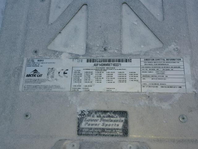 4UF14SNW0ET103371 - 2014 ARCTIC CAT XF800SNOPR WHITE photo 10