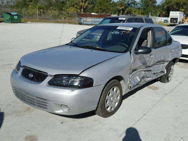 3N1CB51D02L612214 - 2002 NISSAN SENTRA XE SILVER photo 2