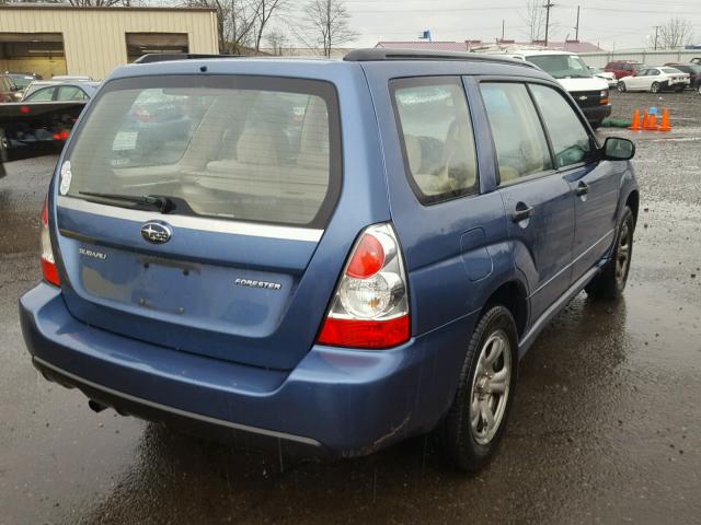 JF1SG63697H738680 - 2007 SUBARU FORESTER 2 BLUE photo 4