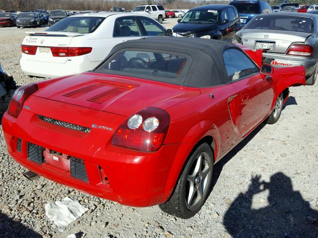 JTDFR320840067725 - 2004 TOYOTA MR2 SPYDER RED photo 4